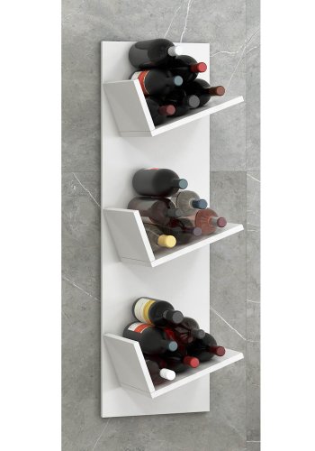 Vinosi vinreol, m. plads til 18 vinflasker - hvid tr