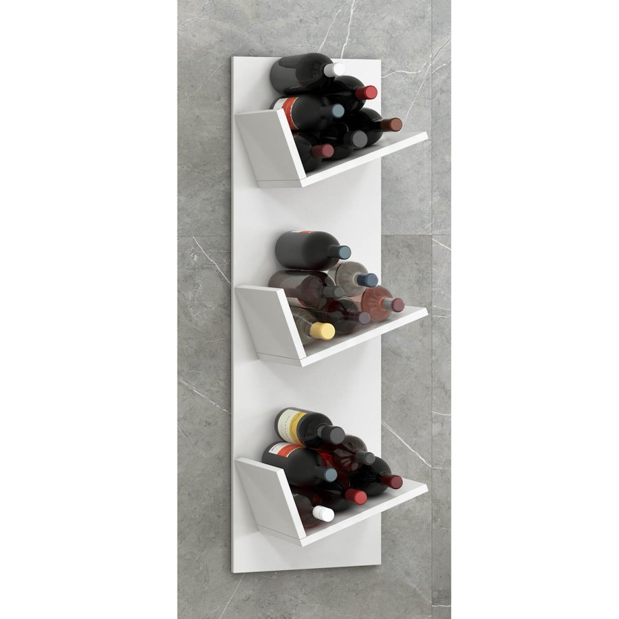 Vinosi vinreol, m. plads til 18 vinflasker - hvid tr