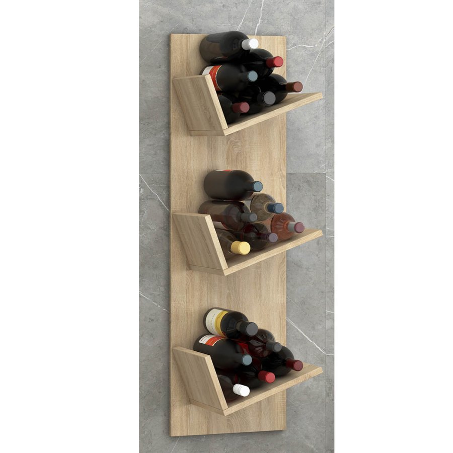 Vinosi vinreol, m. plads til 18 vinflasker - natur tr