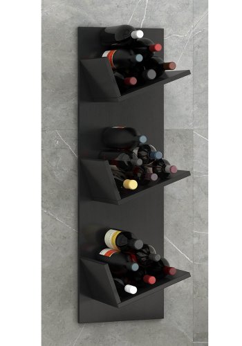 Vinosi vinreol, m. plads til 18 vinflasker - sort tr