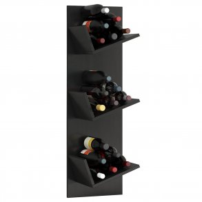 Vinosi vinreol, m. plads til 18 vinflasker - sort tr