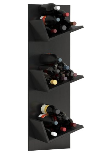 Vinosi vinreol, m. plads til 18 vinflasker - sort tr