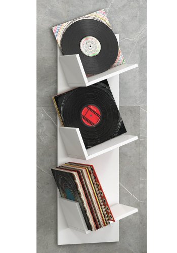 Sulda LP vghylde, m. plads til 100 LP-er - hvid tr