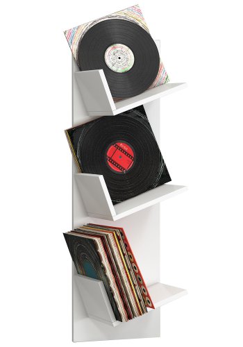 Sulda LP vghylde, m. plads til 100 LP-er - hvid tr