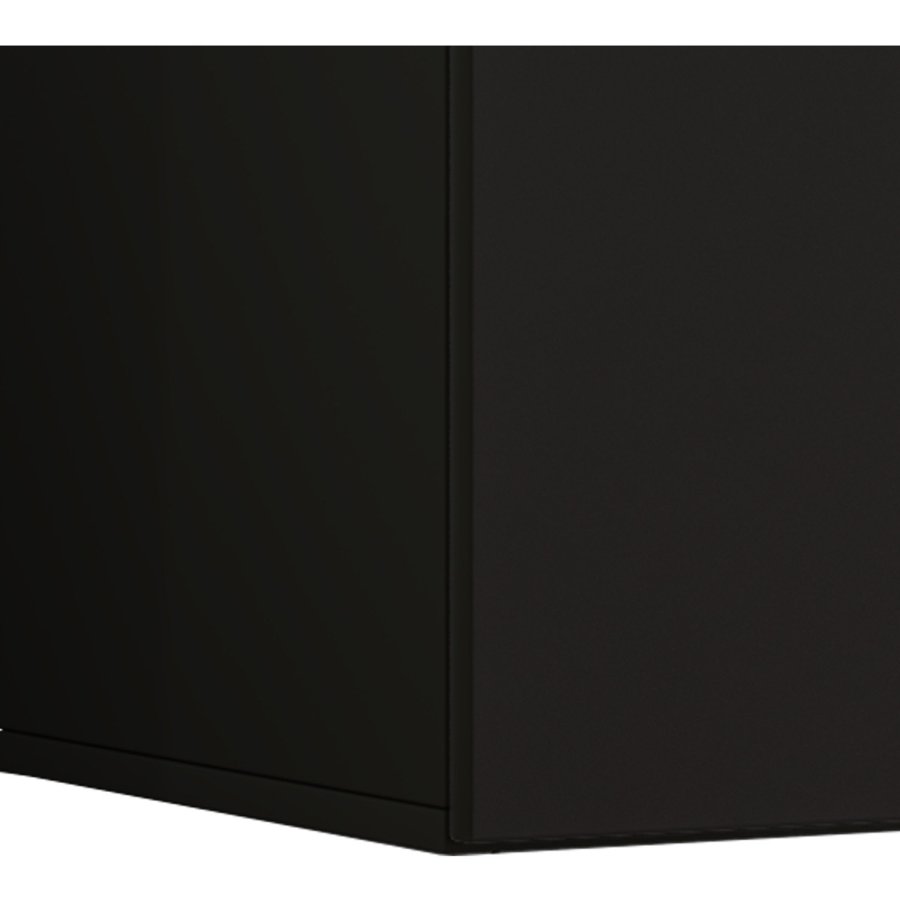 Jusa 115 TV-vgskab, m. 2 lger og 1 hylde - glas og sort tr