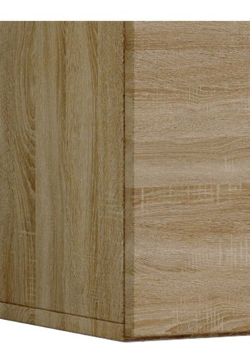 Jusa 115 TV-vgskab, m. 2 lger og 1 hylde - glas og natur tr