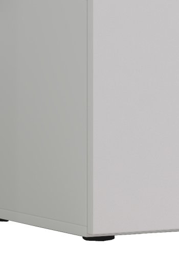 Lowina 95 TV-bord, m. 2 lger og 1 hylde - glas og hvid tr