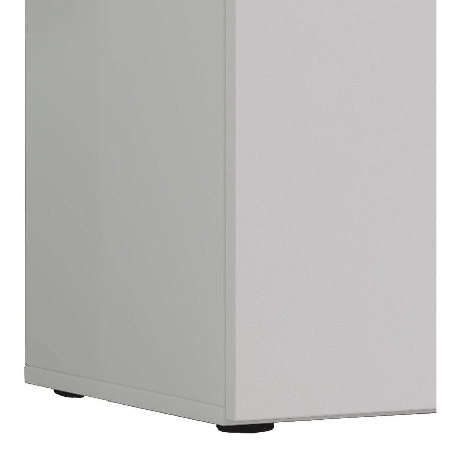 Lowina 95 TV-bord, m. 2 lger og 1 hylde - glas og hvid tr