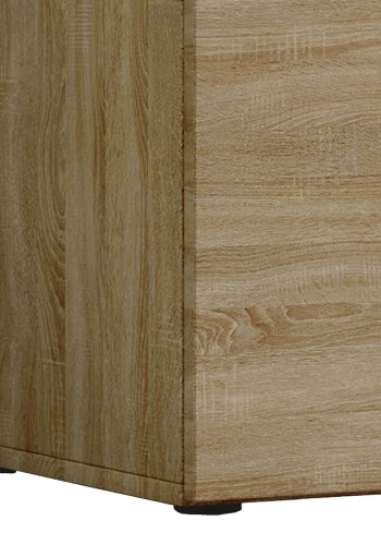 Lowina 95 TV-bord, m. 2 lger og 1 hylde - glas og natur tr