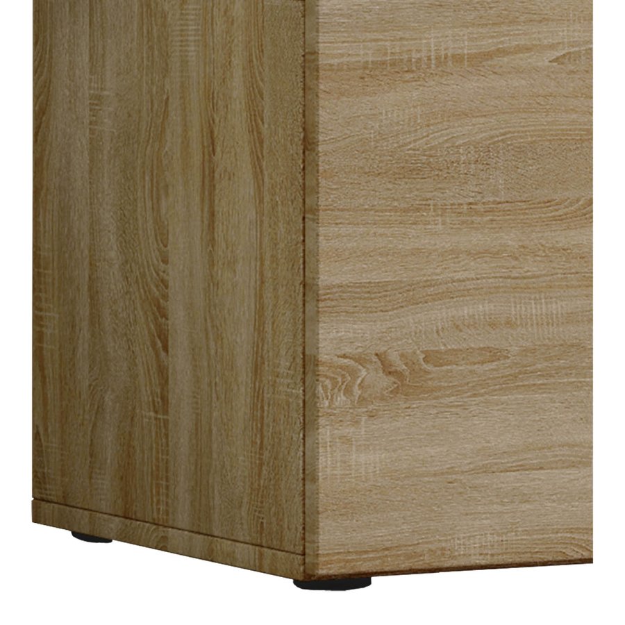 Lowina 95 TV-bord, m. 2 lger og 1 hylde - glas og natur tr