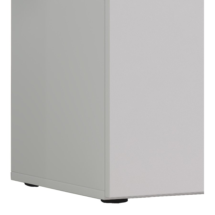 Lowina 115 TV-bord, m. 2 lger og 1 hylde - glas og hvid tr