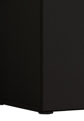 Lowina 115 TV-bord, m. 2 lger og 1 hylde - glas og sort tr