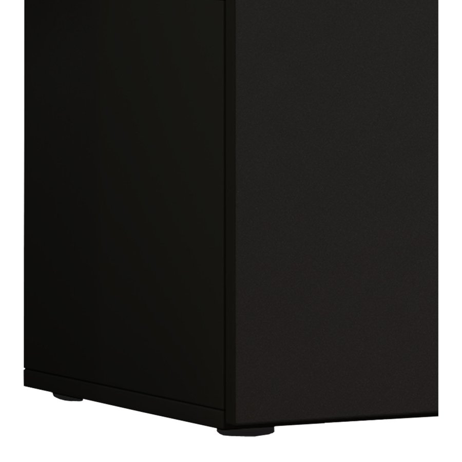 Lowina 115 TV-bord, m. 2 lger og 1 hylde - glas og sort tr