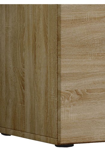 Lowina 115 TV-bord, m. 2 lger og 1 hylde - glas og natur tr