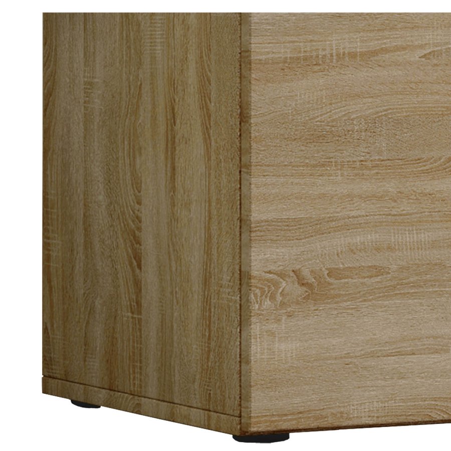 Lowina 115 TV-bord, m. 2 lger og 1 hylde - glas og natur tr