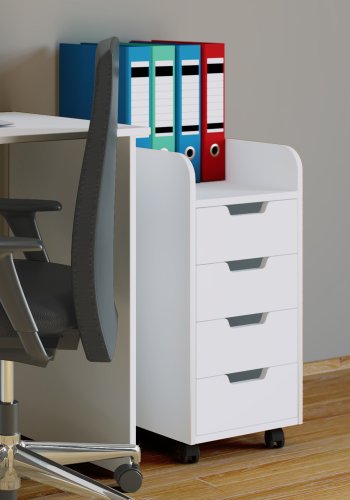 Konal Mini skuffesektion, m. 4 skuffer - hvid tr