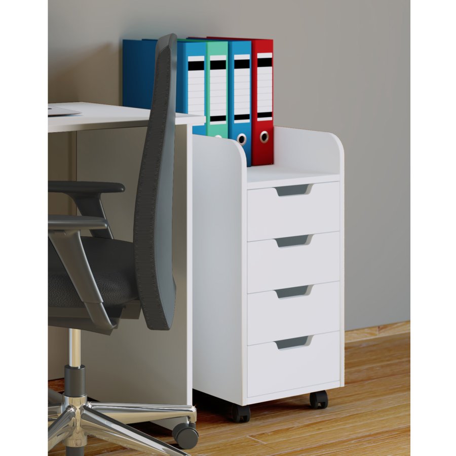 Konal Mini skuffesektion, m. 4 skuffer - hvid tr