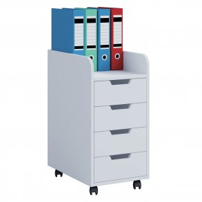 Konal Mini skuffesektion, m. 4 skuffer - hvid tr