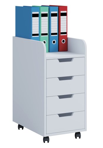 Konal Mini skuffesektion, m. 4 skuffer - hvid tr