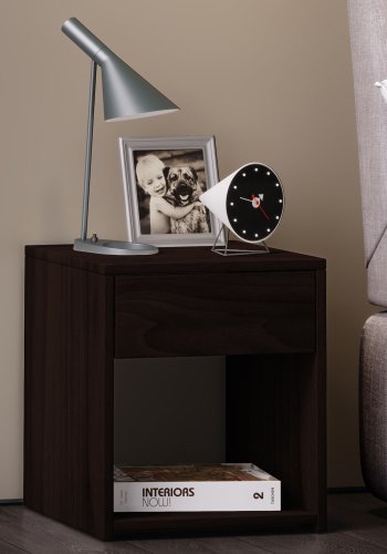 Sledo Mini sengebord, m. 1 hylde og 1 skuffe - natur tr