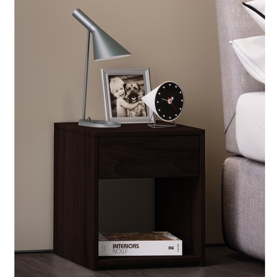 Sledo Mini sengebord, m. 1 hylde og 1 skuffe - natur tr