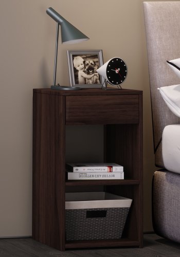 Sledo Maxi sengebord, m. 2 hylder og 1 skuffe - natur tr