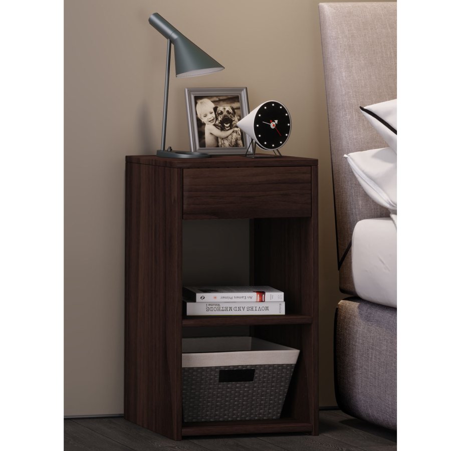 Sledo Maxi sengebord, m. 2 hylder og 1 skuffe - natur tr