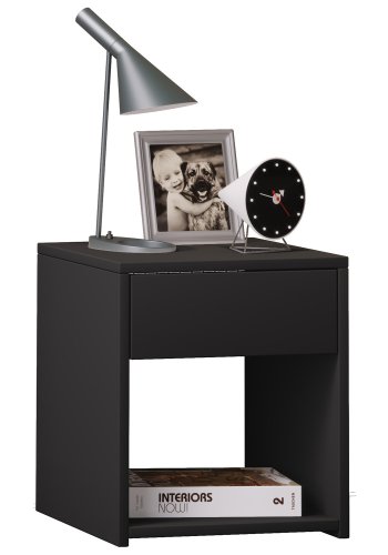 Sledo Mini sengebord, m. 1 hylde og 1 skuffe - sort tr