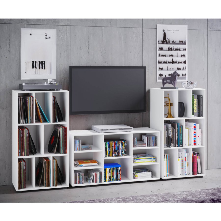 Wotino reol, m. 8 rum - hvid tr