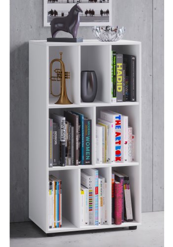 Wotino reol, m. 8 rum - hvid tr