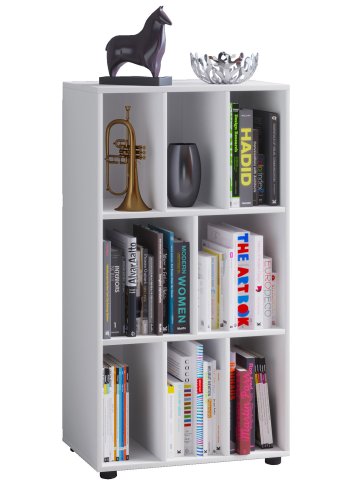 Wotino reol, m. 8 rum - hvid tr