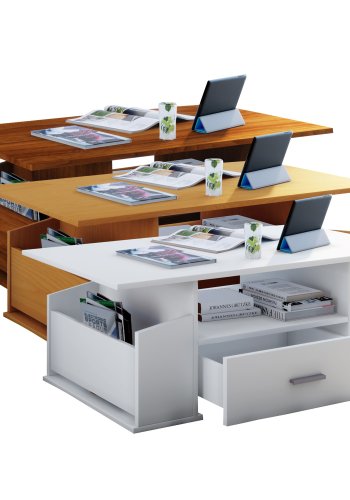 Junata sofabord, m. 2 rum, 1 hylde og 1 skuffe - natur tr