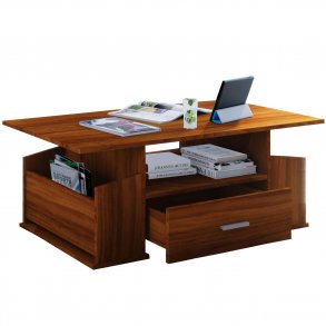 Junata sofabord, m. 2 rum, 1 hylde og 1 skuffe - natur tr