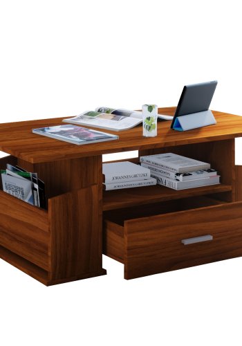 Junata sofabord, m. 2 rum, 1 hylde og 1 skuffe - natur tr