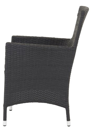VENTURE DESIGN Malin havestol m. armln og gr stofhynde - sort rattan og aluminium
