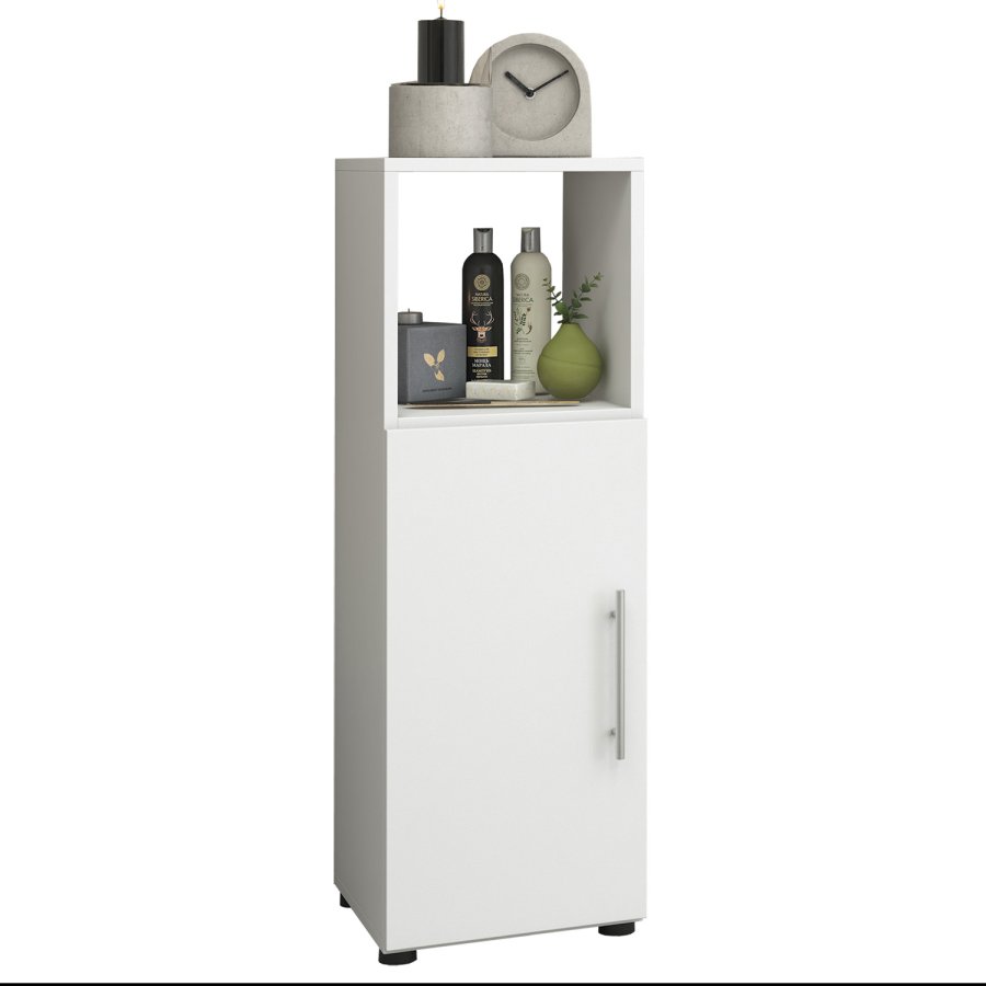 Flandu skab, m. 1 lge - hvid tr