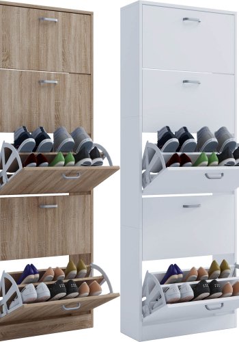 Sipos XL skoskab, m. 5 lger - hvid tr