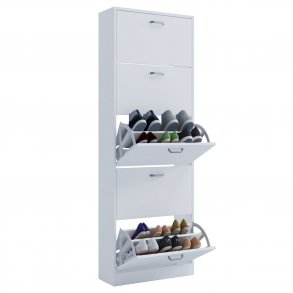 Sipos XL skoskab, m. 5 lger - hvid tr