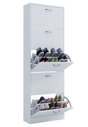 Sipos XL skoskab, m. 5 lger - hvid tr