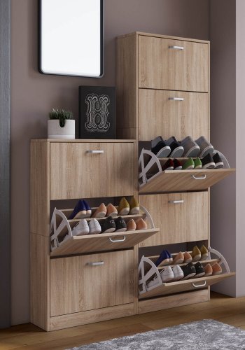 Sipos XL skoskab, m. 5 lger - natur tr