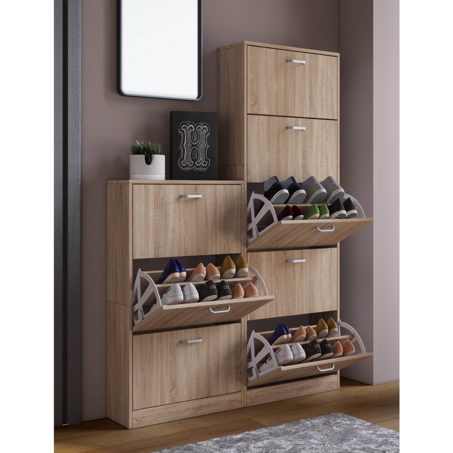 Sipos XL skoskab, m. 5 lger - natur tr