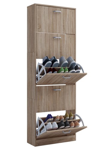 Sipos XL skoskab, m. 5 lger - natur tr