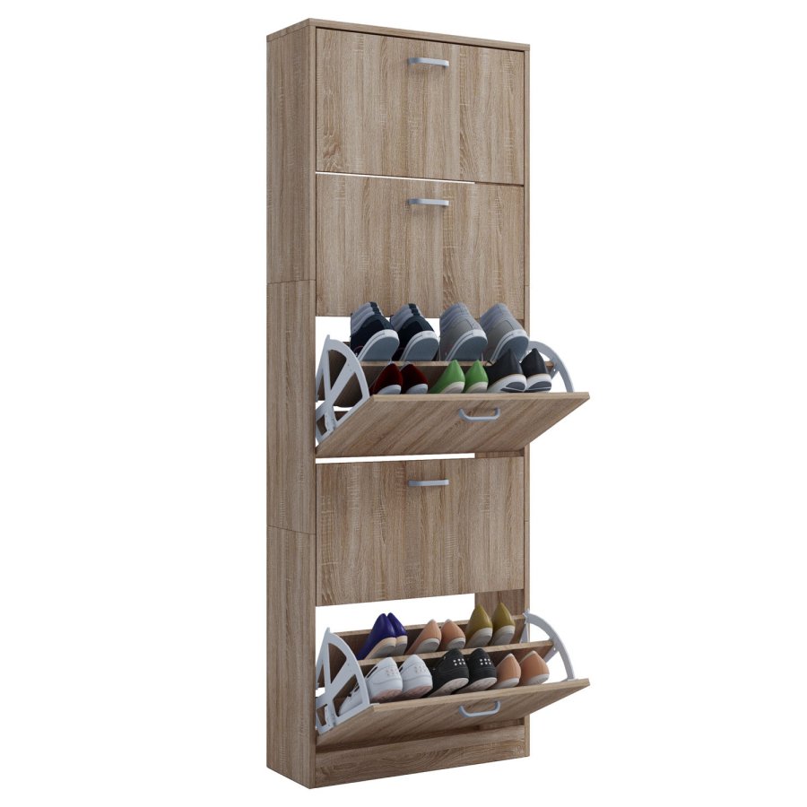 Sipos XL skoskab, m. 5 lger - natur tr