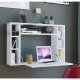Wandila skrivebord til vggen, m. hylder - hvid tr