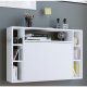 Wandila skrivebord til vggen, m. hylder - hvid tr