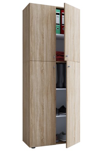 Lona skab, m. 4 lger og 4 hylder - natur tr