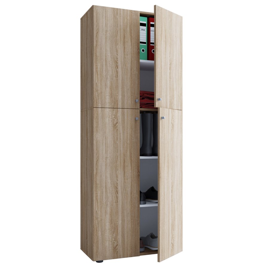 Lona skab, m. 4 lger og 4 hylder - natur tr