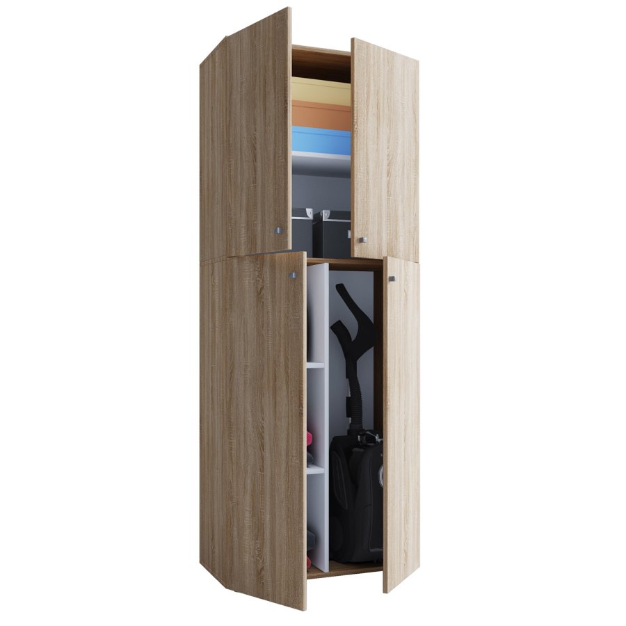 Lona skab, m. 4 lger og 4 hylder - natur tr