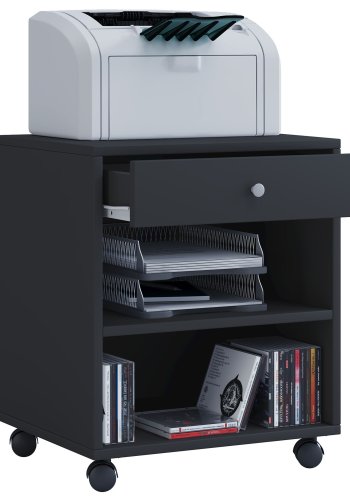 Salda skuffesektion, m. 1 hylde og 1 skuffe - sort tr