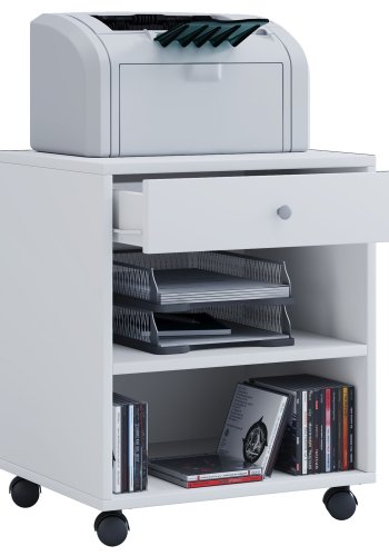 Salda skuffesektion, m. 1 hylde og 1 skuffe - hvid tr